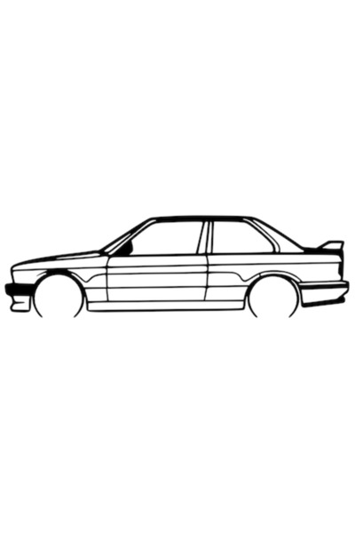 OEM Decorație BMW E30 M3 – Siluetă 3D, design auto minimalist