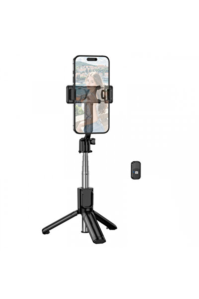 Borofone Selfie Stick Bluetooth BY14 Graceful, 4.5inch - 7inch, Negru