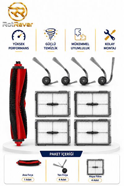 RotRever Roborock Q8 Max Pro / Q8 Max Pro+ Robot Süpürge Ana Fırça Hepa Filtr...