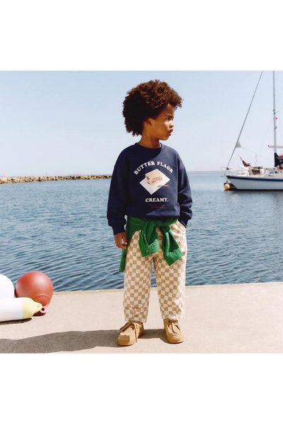 Sweet Luna La'Ciel Paris Checkered Ballon Jeans Sweatshirt Set