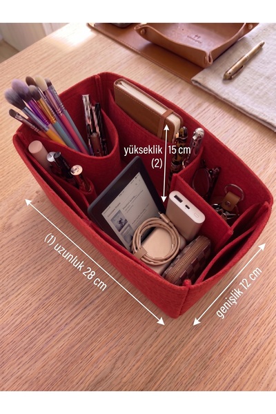 MARJİNAL W CLUB Kare Ic Cepli Canta Ici Organizer Red Color 28 X 15 X 12 Dime...