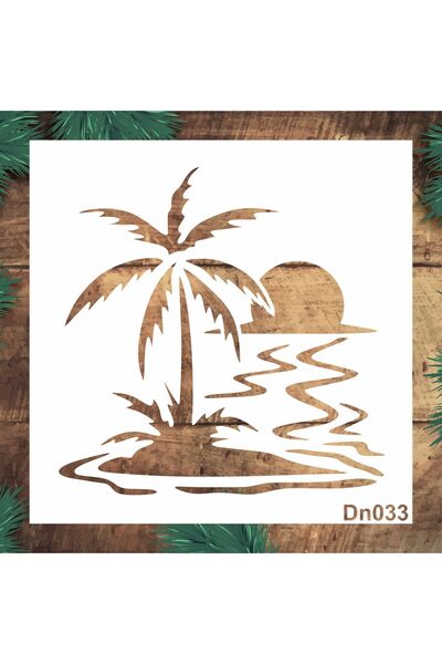 STENCİLTASARIM Stencil Tasarım DN033 Deniz Temalı Duvar, Ahşap,kumaş Boyama Şablonları, Desen Aktarma Kalıbı