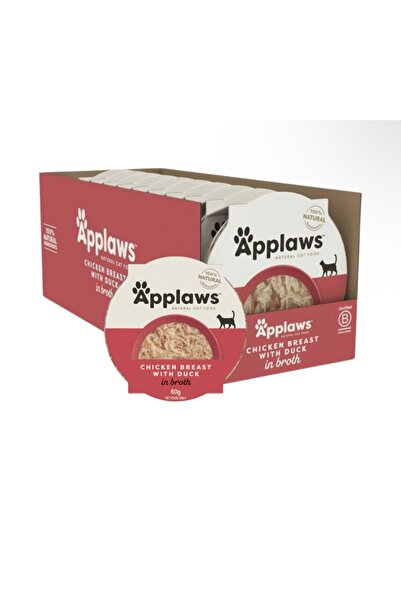 Applaws كرتون أكل رطب للقطط من ابلاوز بنكهة صدور الدجاج مع البط في المرق60غ*1...