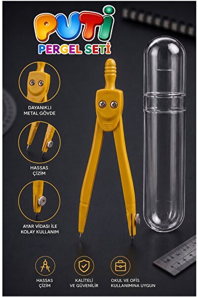 Artmaster Yellow Metal Compass 1 Piece Puti 1574 Metal Compass with Protectio...