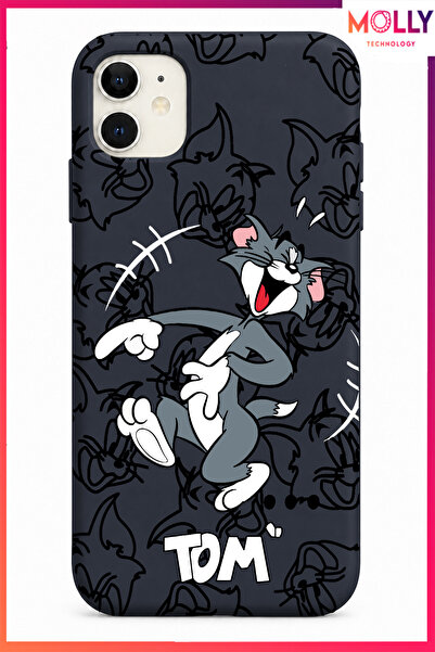 Molly iPhone 11 İçin Kırmızı Jerry Trouble Desenli İçi Kadife Silikon Kılıf
