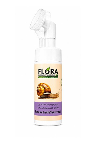 Flora Organic Facial Wash with Snail Extract, Anti-Aging & Revitalizing Cleanser