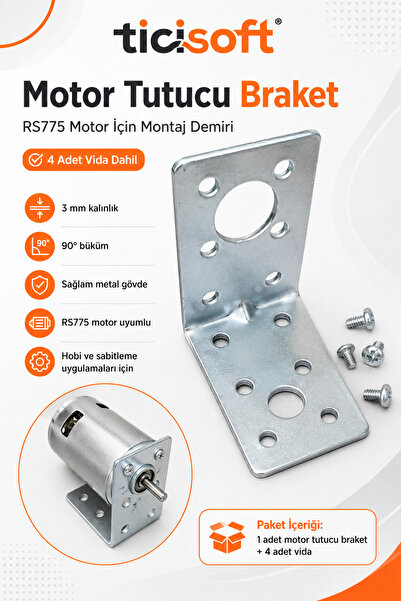 Ticisoft RS775 Motor Tutucu Braket Montaj Demiri 4 Adet Vidalı Sabitleme Aparatı