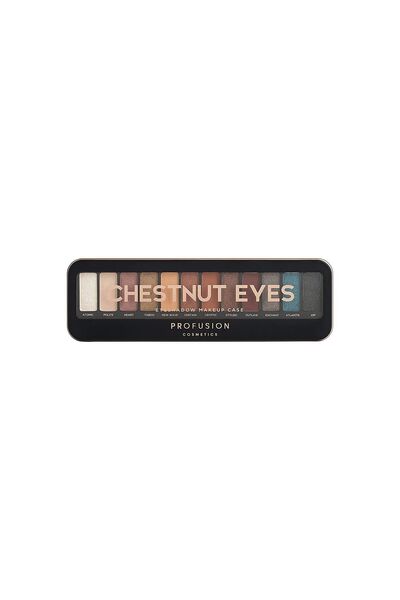 PROFUSION COSMETICS Paletă de farduri de pleoape Chestnut Eyes, 12 nuanțe, 25 g