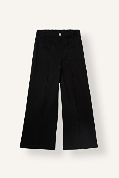 DeFacto Wide Leg Gabardine Trousers with Front Pockets for Girls I3627A826Au