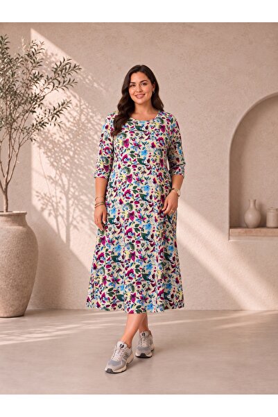 Paw Garage Φόρεμα plus size - Πολύχρωμο - Μακρύ