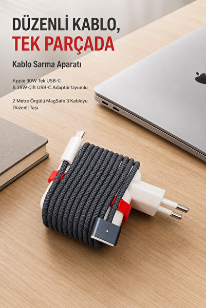 loftico 30W / 35W Adaptör Uyumlu MagSafe 3 Kablo Düzenleyici