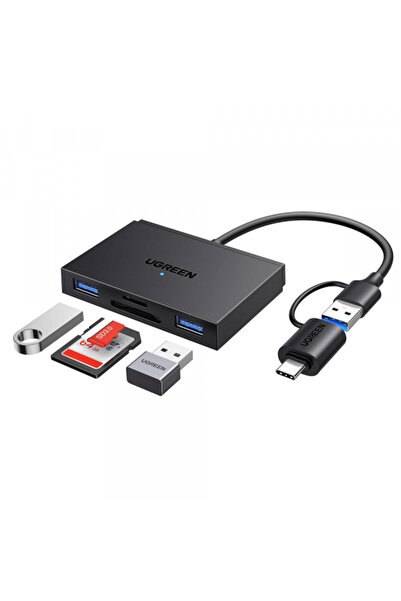 Ugreen Cititor Card USB / USB-C CM812 (45167), SD - microSD - 2 x USB-A, Negru