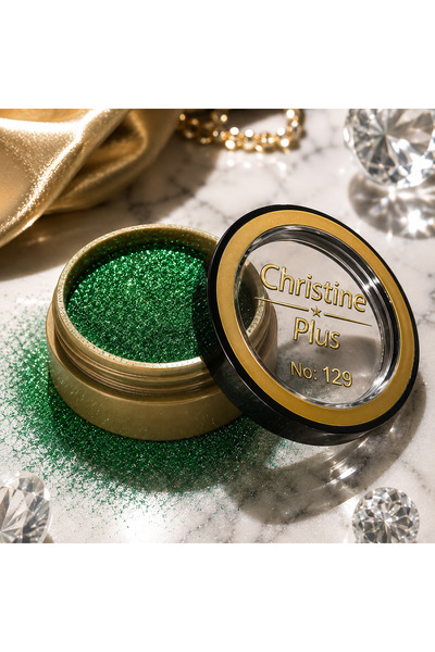 Christine Plus Dense Shimmering Glitter Eyeshadow in Powder Form – Bright Eme...