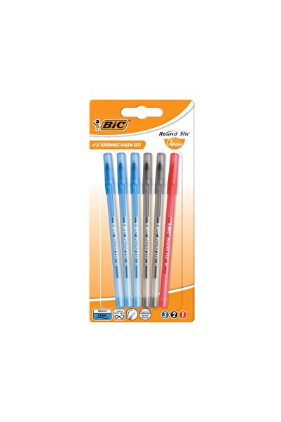 Bic Round Stic Tükenmez Kalem Renkli 6'lı