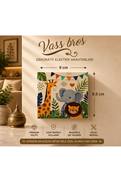 Vass Bros Dekoratif Elektrik Anahtarı - Şık Tasarım Işık Anahtarı - Duvar Anahtarı