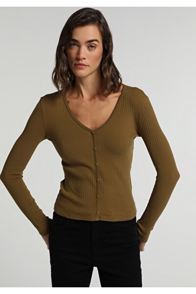 Colin's Slim Fit V-Neck Plain Women's Long Sleeve T-Shirt