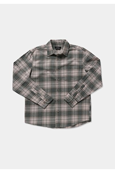Colin's Regular Fit Shirt Neck Plaid Men's Beige Long Sleeve Shirt