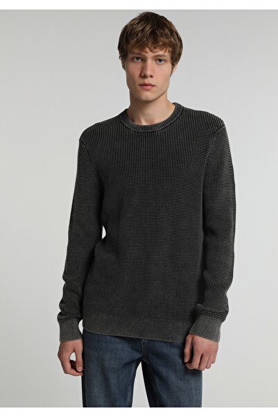 Colin's Regular Fit Round Neck Plain Men's Anthracite Sweater