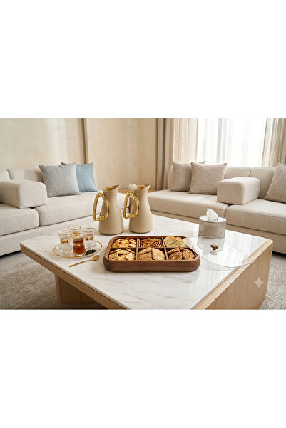 Generic Luxury Hospitality Set - Tea and Coffee Thermos + Divided Serving Tra...