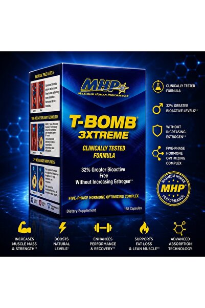 Mhp Maximum Human T-Bomb Test Booster 3xtreme 168 Tablet