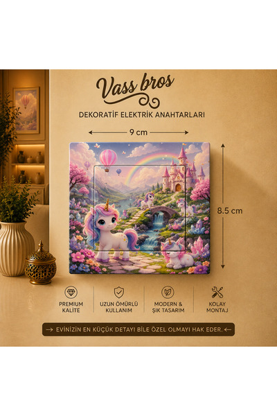 Vass Bros Dekoratif Elektrik Anahtarı - Şık Tasarım Işık Anahtarı - Duvar Anahtarı
