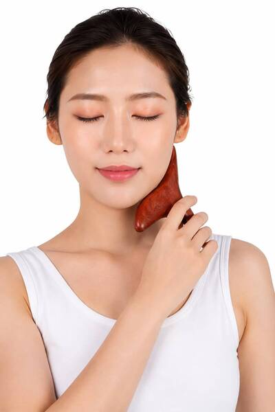 Nevara أداة تدليك خشبية متعددة الاستخدامات بتصميم منحني ثلاثي الأطراف – للمسا...