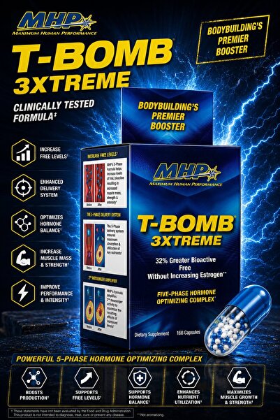 Mhp Maximum Human T-Bomb Testo Booster Tribulus 3xtreme 168 Tablet