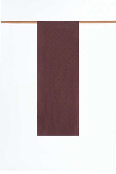 Kayra Geometric Patterned Viscose Shawl Brown