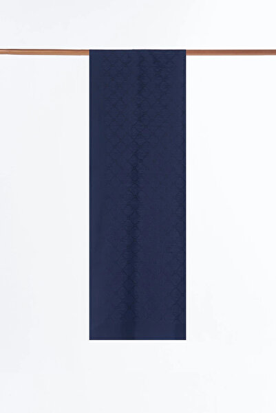 Kayra Geometric Patterned Viscose Shawl Navy Blue