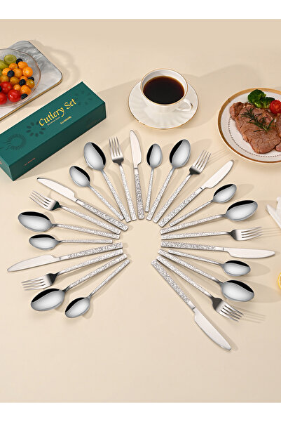 Sunhome 24-Piece Stainless Steel Cutlery Set Silver