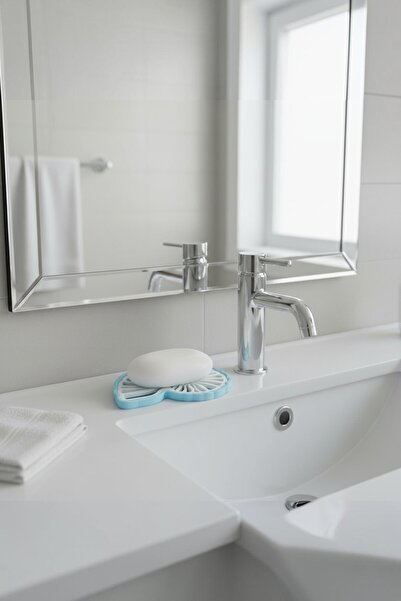 Sansayn3d Mavi Deniz Kabuğu Model Sabunluk - Su Tahliyeli Süzgeçli Banyo Ve M...