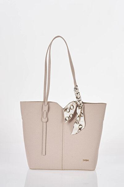 Kayra Faux Leather Tote Bag Stone