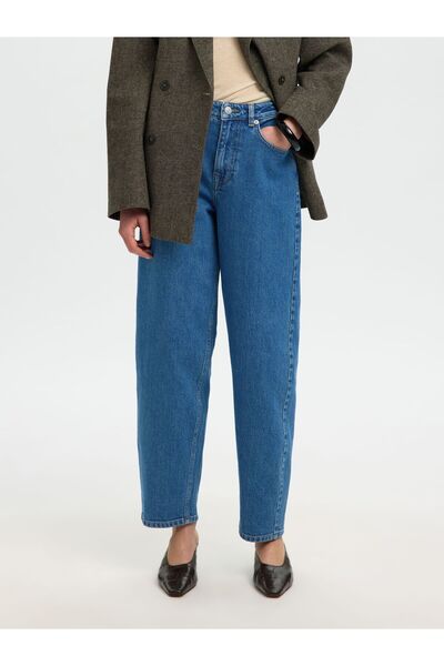 SELECTED Barrel Fit Jeans High Waist