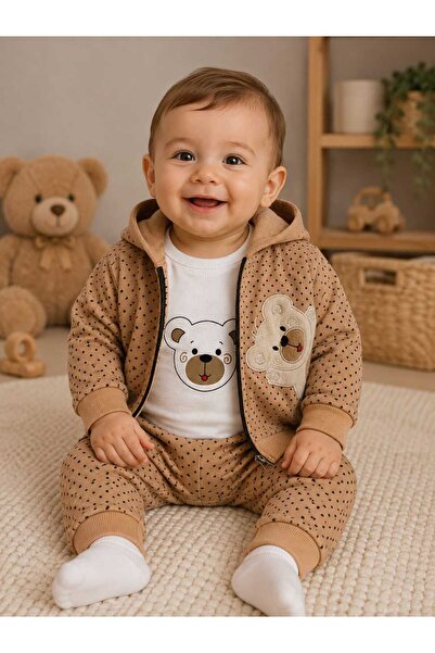 krm kerem bebe Boy-Girl (Unisex) Baby 3-Piece Seasonal Cotton Set with Plaid ...