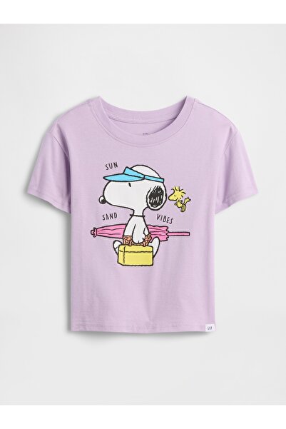 GAP Kız Bebek Lila Grafik Baskılı T-Shirt