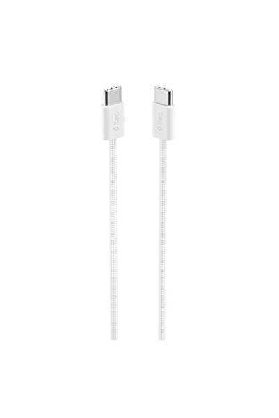 Ttec USB-C - USB-C 100cm 60W PD Örgü Hızlı Şarj/Data Kablosu Beyaz 2DK54B