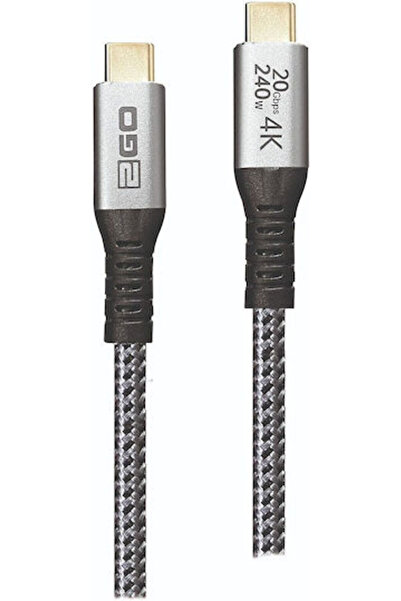 2go Καλώδιο βίντεο USB 3.2 USB-C Αρσενικό σε USB-C / Thunderbolt 3 240W PD Χρ...