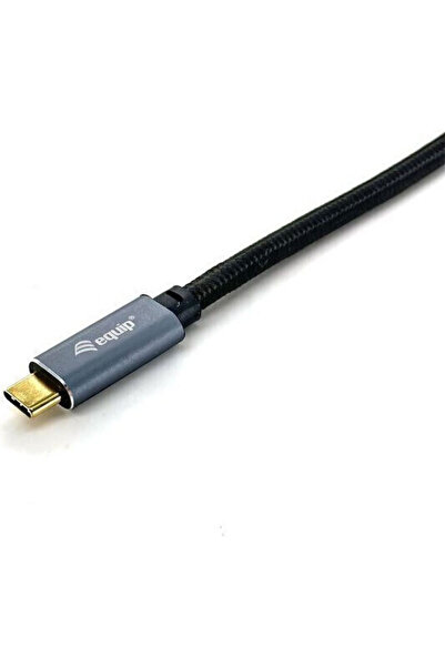 EQUIP Πλεγμένο Καλώδιο Βίντεο USB 3.2 USB-C Αρσενικό - USB-C 100W PD Μαύρο 3μ...