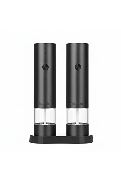 wei inox Set 2 rasnite pentru sare si piper, electrice, incarcare USB, plasti...
