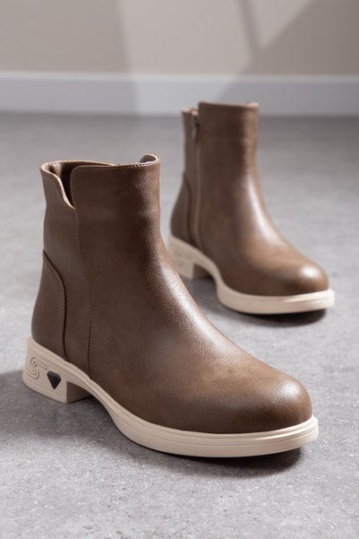 Mc vay Shoes Kadın Bilek Sade Özel Kaymaz Taban Detaylı Suni Deri Kadın Şık B...