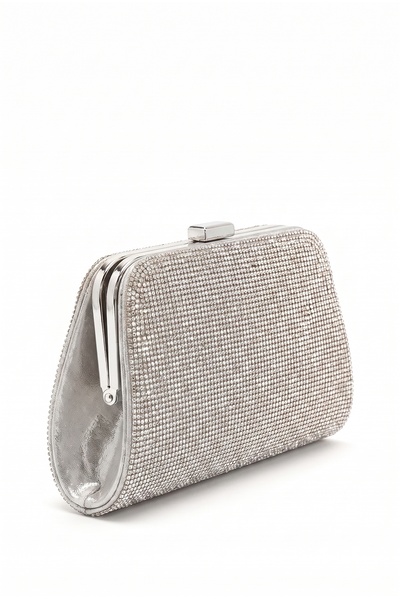 LuviShoes 292 Silver Stone Women's Evening Dress Bag