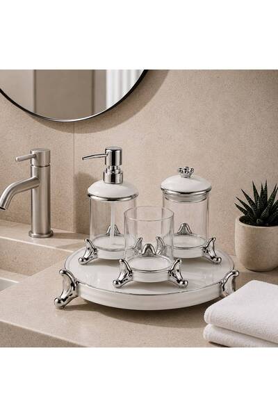 ROY KING AVARA 4 PRÇ. BANYO SETİ KREM GÜMÜŞ