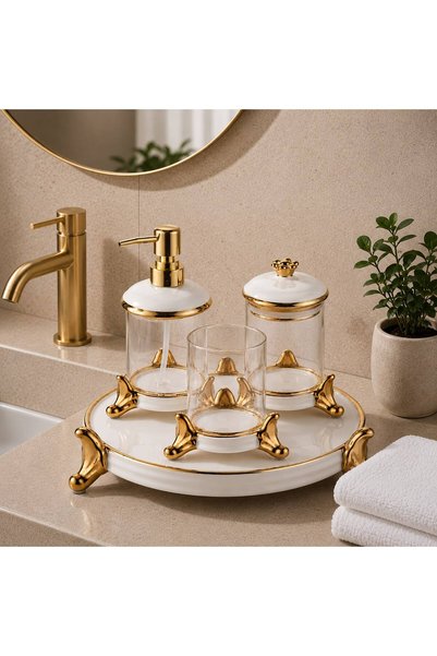 ROY KING NOIRVA 4 PRÇ. BANYO SETİ KREM GOLD