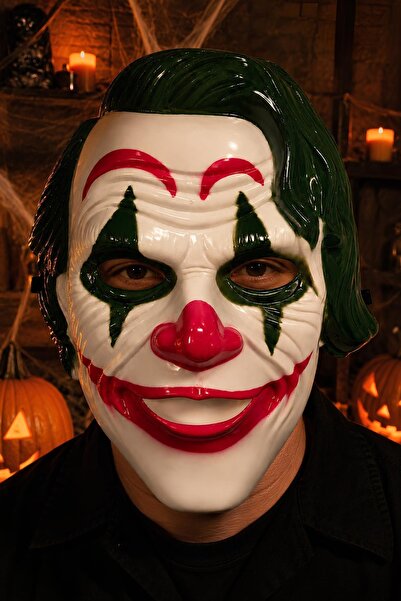 Patladı Gitti Yeşil Saçlı Korkunç Palyaço Maskesi – Halloween Cadılar Bayramı...