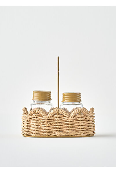 Bella Maison Scallop Cam Tuzluk Biberlik Seti Naturel (16,5x9,5x18 cm)