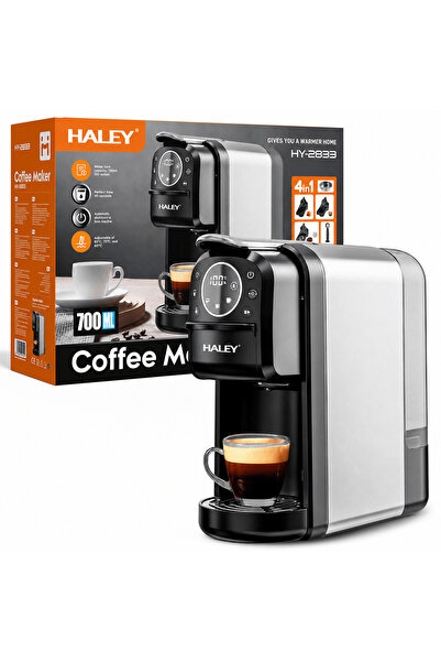HALEY Espressor Cu Capsule HY-2833 4 În 1, 20 Bari, 1400W, Rezervor 700 ml, C...
