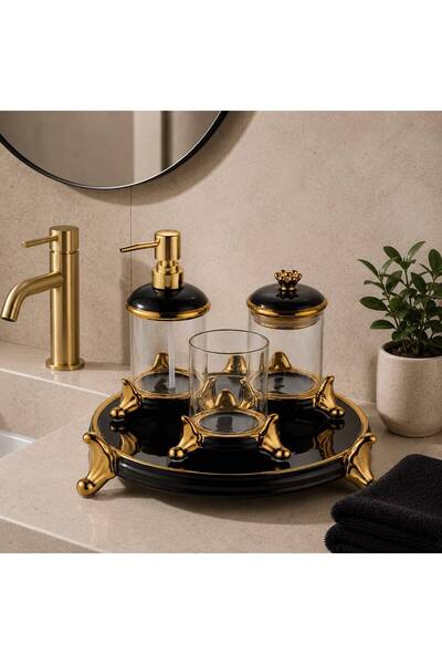 ROY KING LUNE 4 PRÇ. BANYO SETİ SİYAH GOLD