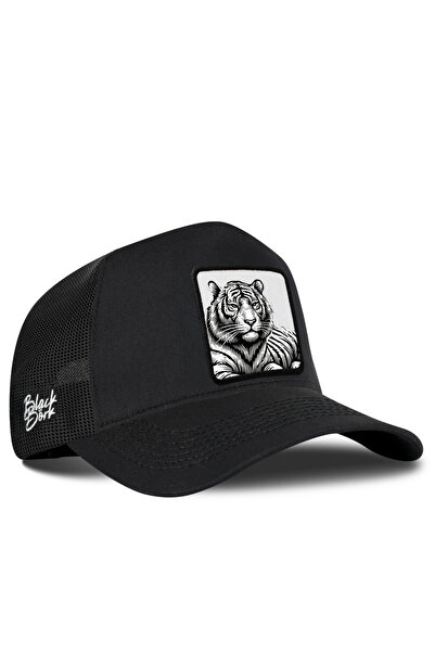 BlackBörk Bengal Tiger Logo Black Trucker Hat