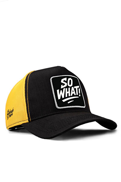 BlackBörk So What Logo Cordura Black-Yellow Trucker Hat