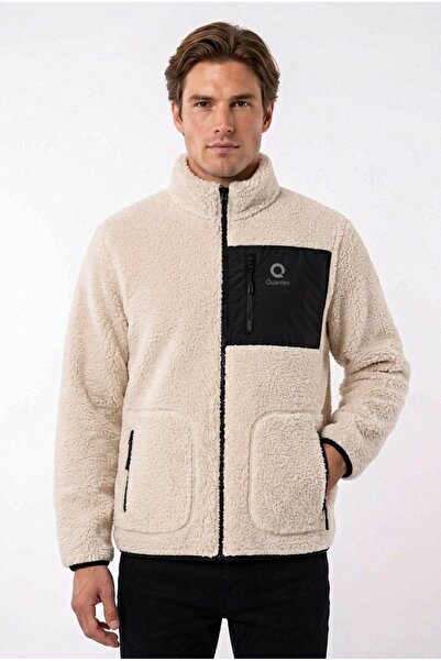 ELAFRO Men's Ecru Comfortable Fit Full Zipper Thick Plush Welsoft Fleece Jack...